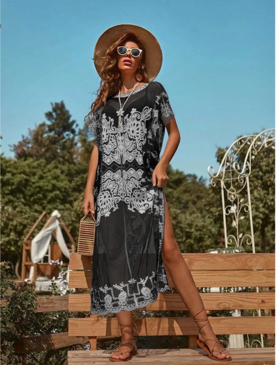 Lace Top W/ Abstract Pattern